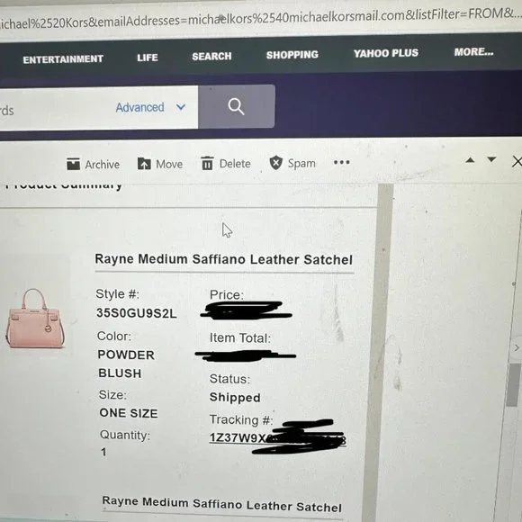 Rayne Medium Saffiano Leather Satchel (Powder Blush - Picture 8 of 8